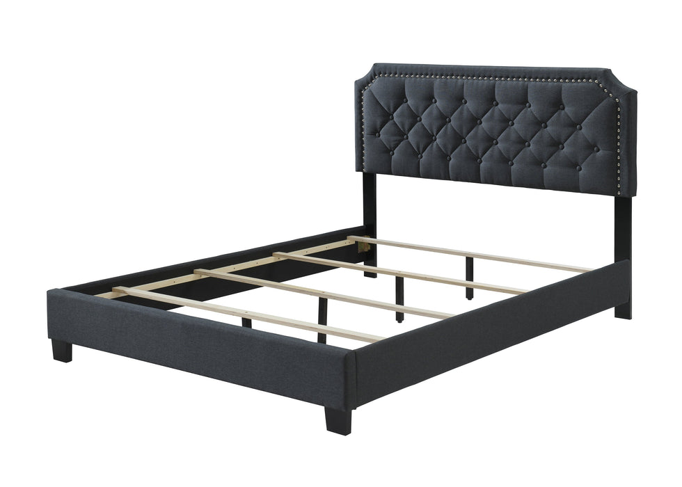 Gerri Charcoal Queen Upholstered Panel Bed