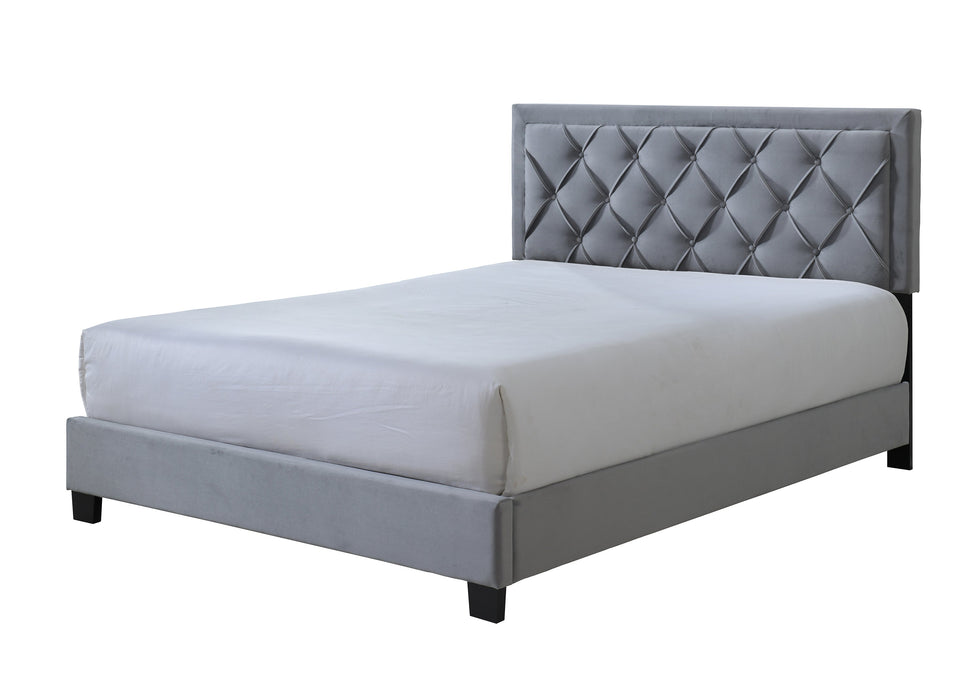 Danzy Gray King Upholstered Panel Bed