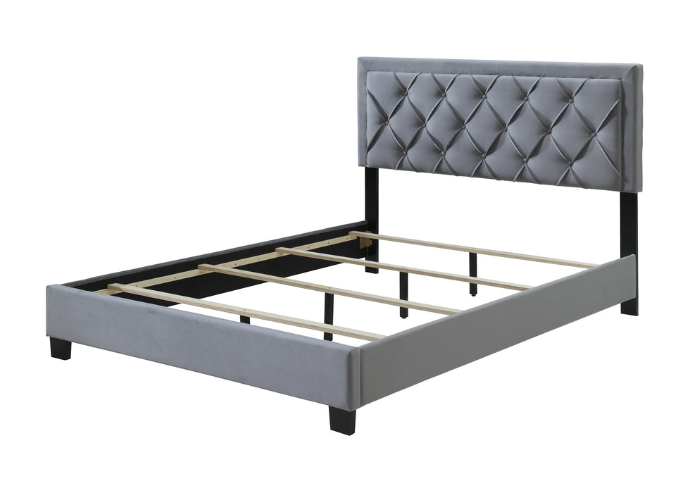 Danzy Gray King Upholstered Panel Bed