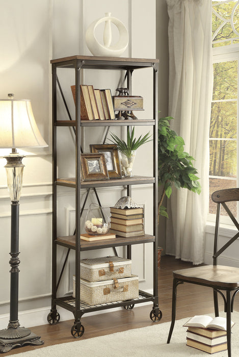 Millwood Natural/Rustic Black Bookcase