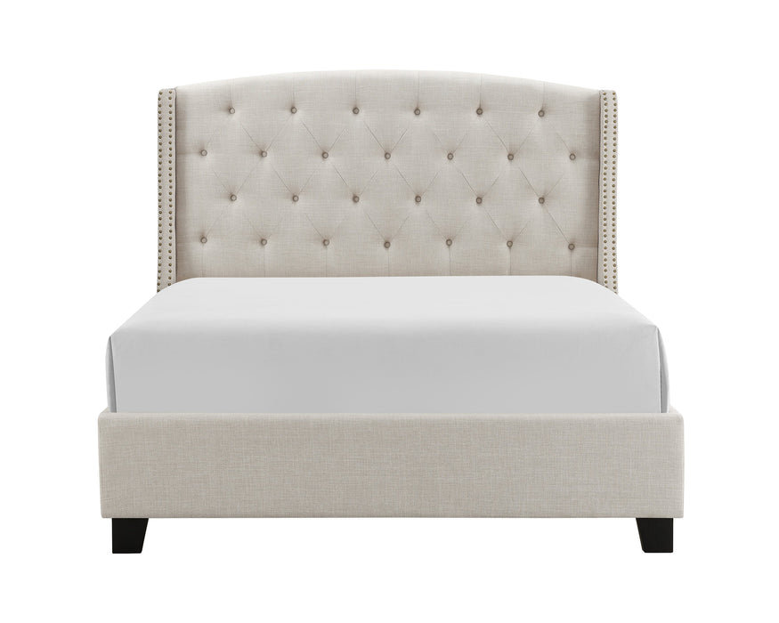 Eva Ivory Queen Upholstered Bed