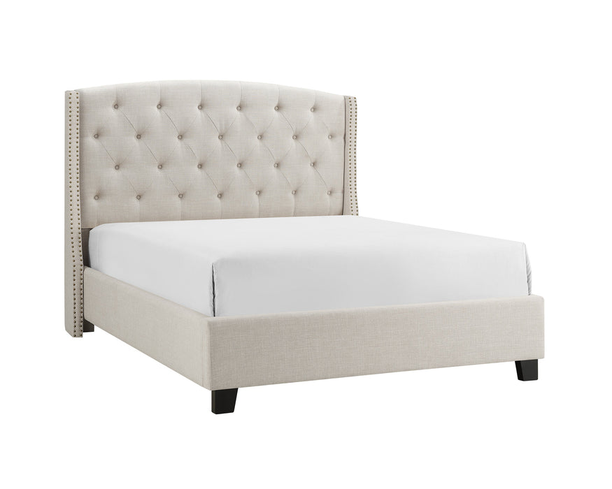 Eva Ivory Queen Upholstered Bed