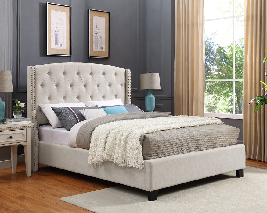 Eva Ivory King Upholstered Bed