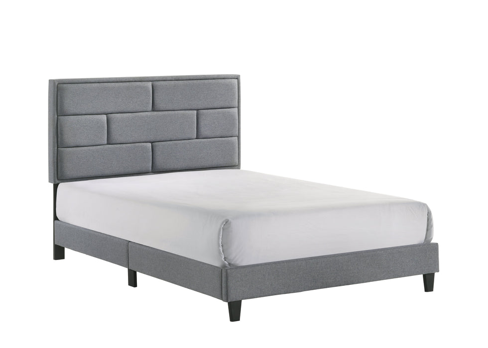 Flannery Gray Full Upholstered Platform Bed