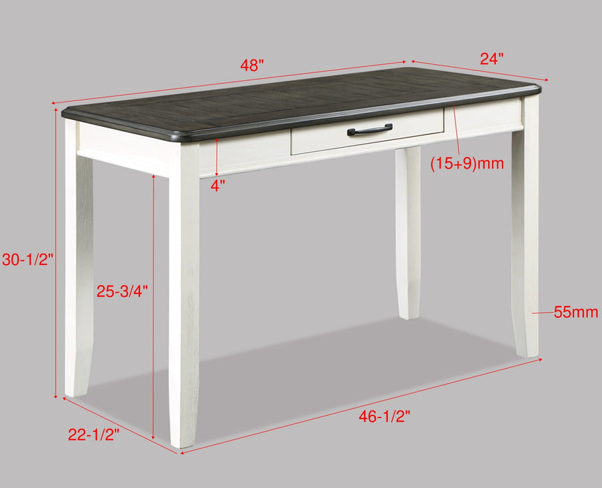 Dakota White Office Desk and Chair Set