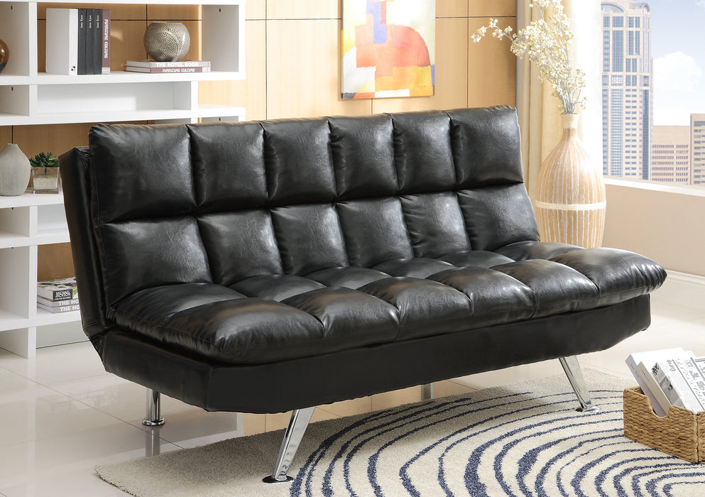 Sundown Black Adjustable Futon Sofa