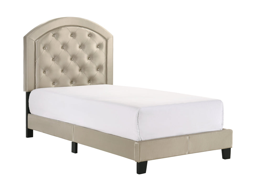 Gaby Gold Twin Upholstered Platform Bed