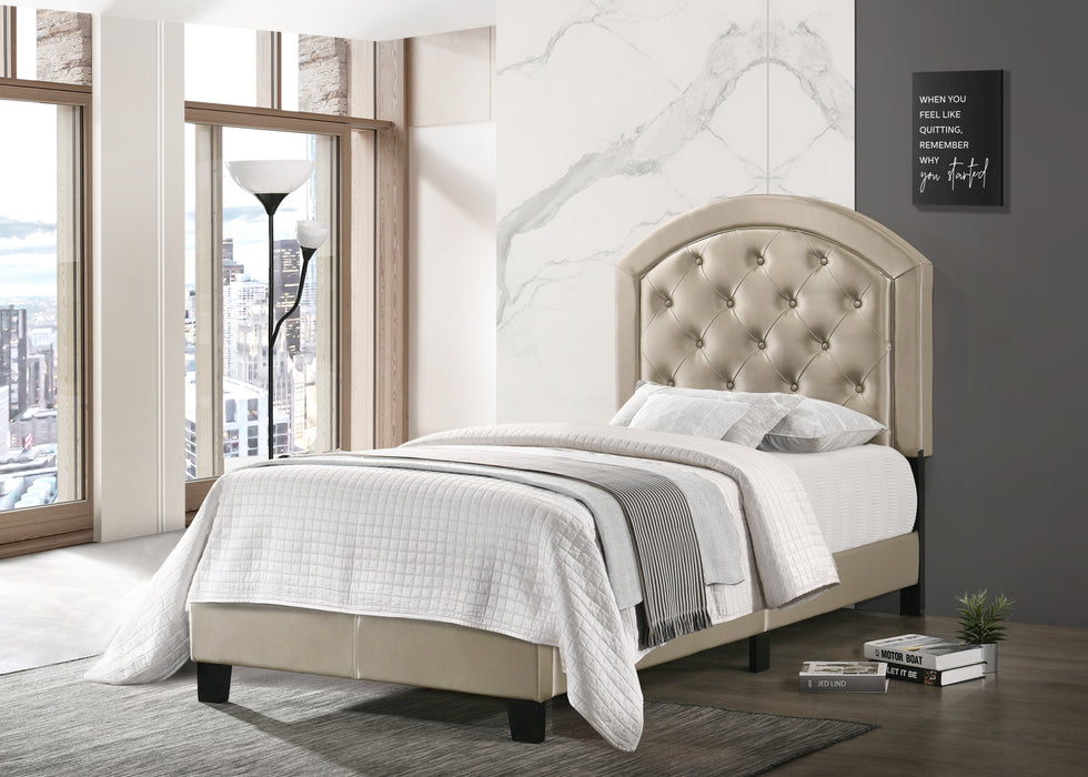 Gaby Gold Twin Upholstered Platform Bed