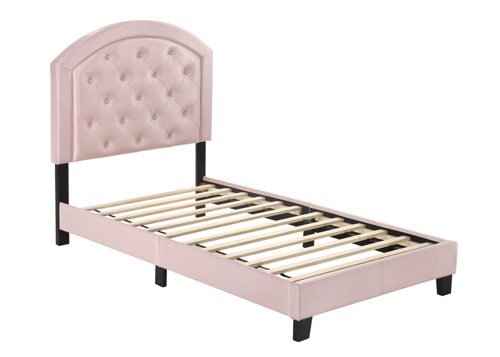 Gaby Pink Twin Upholstered Platform Bed