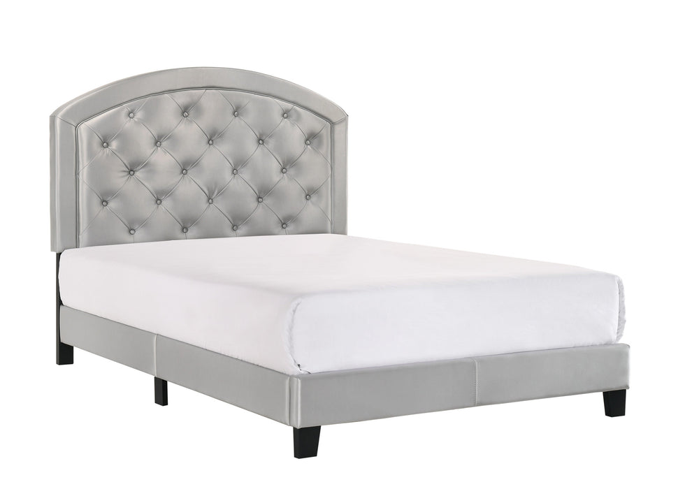 Gaby Silver Full Upholstered Platform Bed