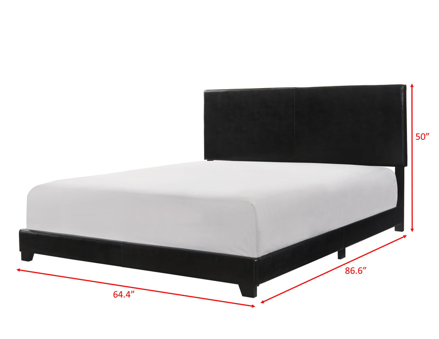 Erin Black PU Leather Queen Upholstered Bed