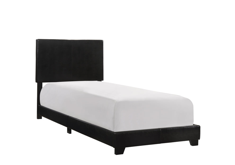 Erin Black PU Leather Twin Upholstered Bed