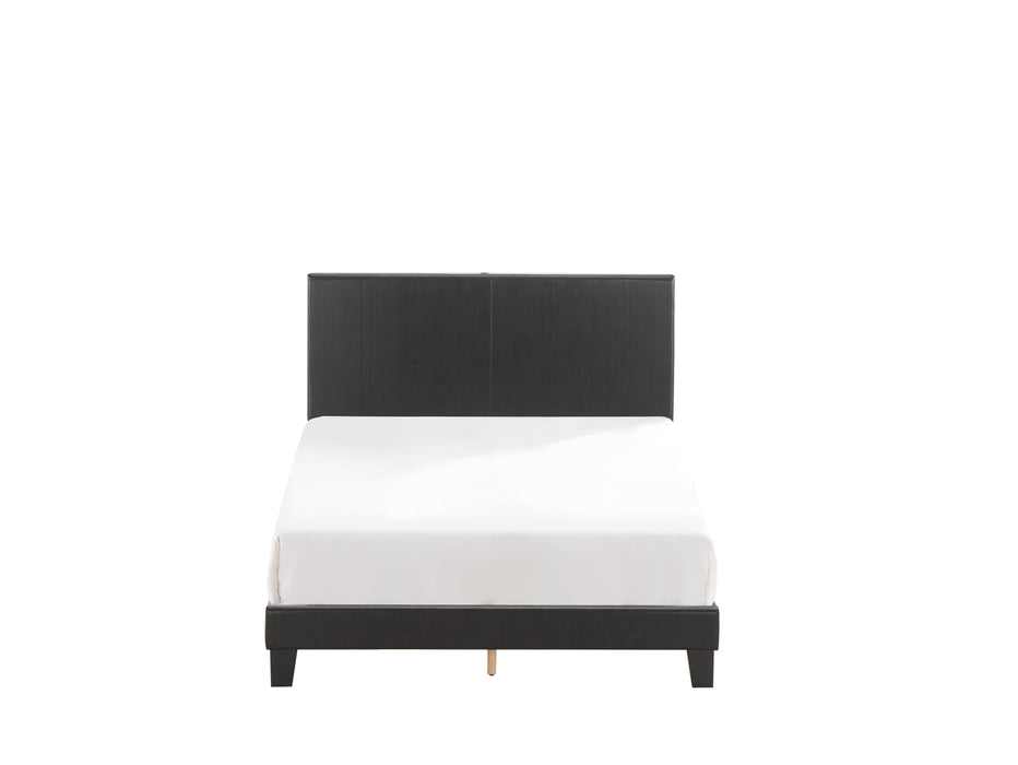 Yates Black PU Leather Full Upholstered Platform Bed