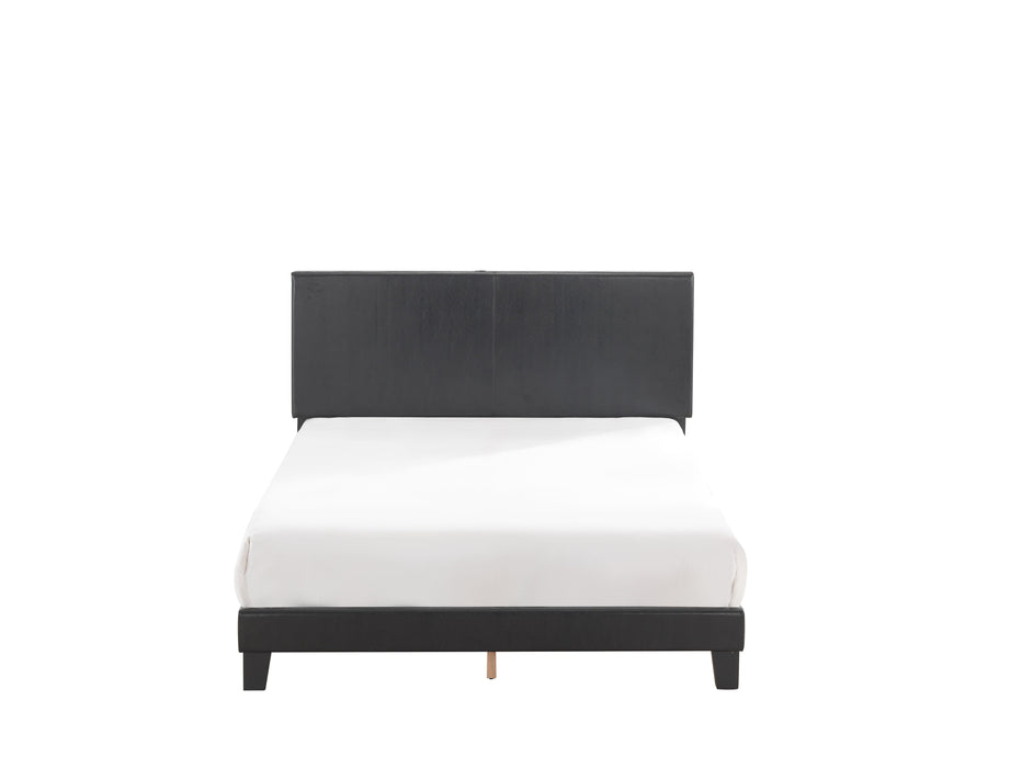 Yates Black PU Leather Queen Upholstered Platform Bed