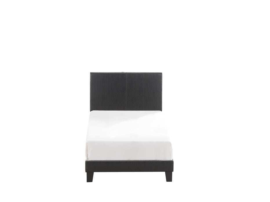 Yates Black PU Leather Twin Upholstered Platform Bed