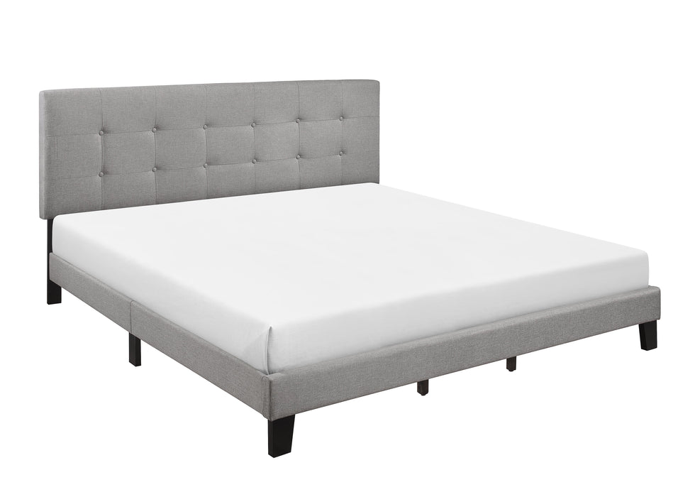 Rigby Gray King Upholstered Platform Bed