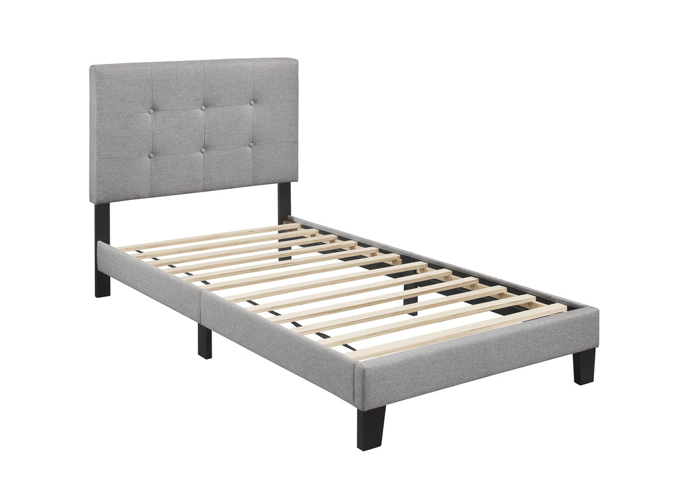 Rigby Gray Twin Upholstered Platform Bed