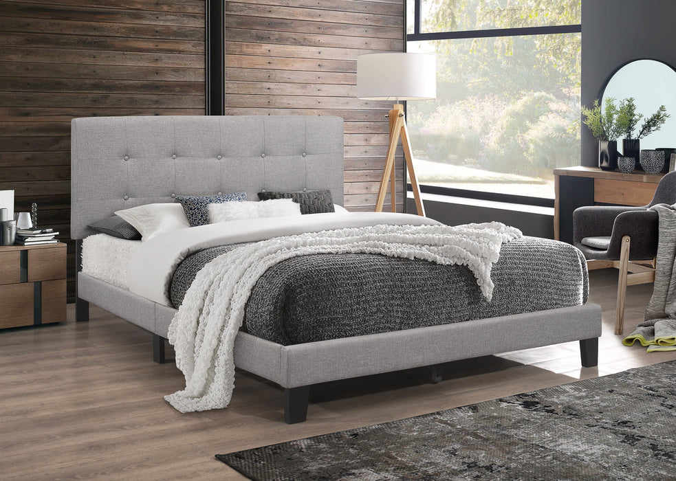 Rigby Gray Queen Upholstered Platform Bed
