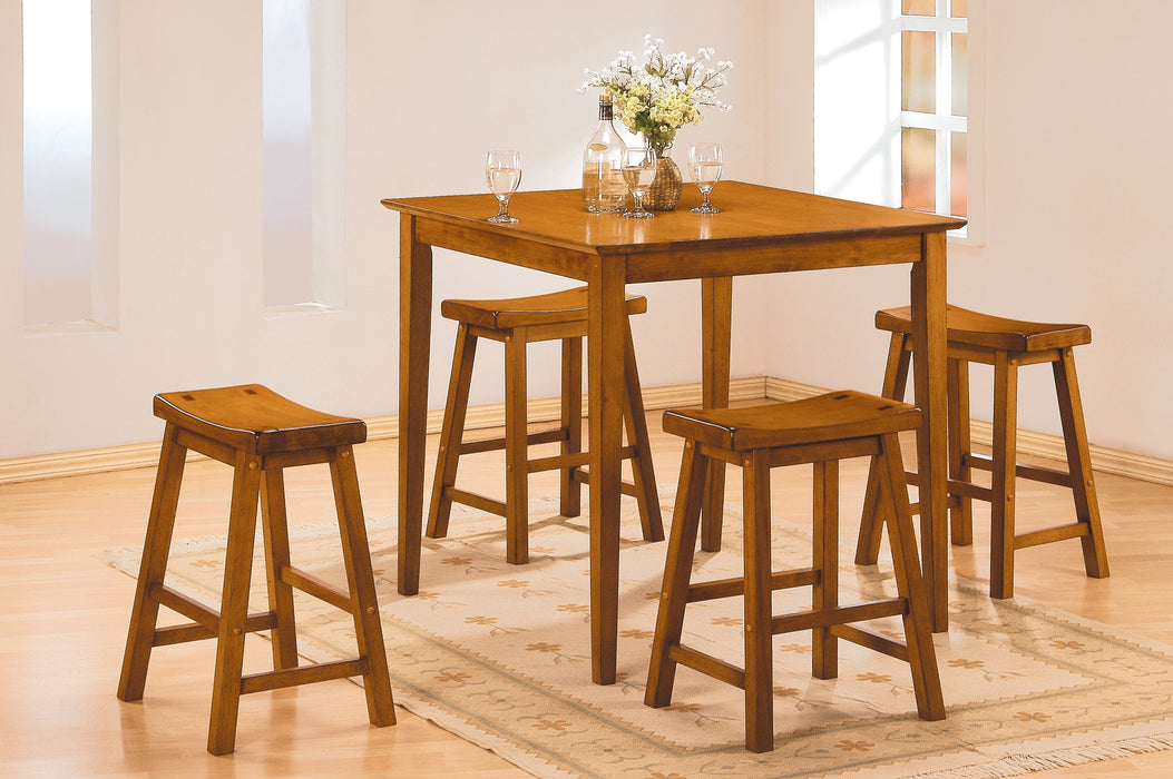 Saddleback Oak 5-Piece Counter Height Set