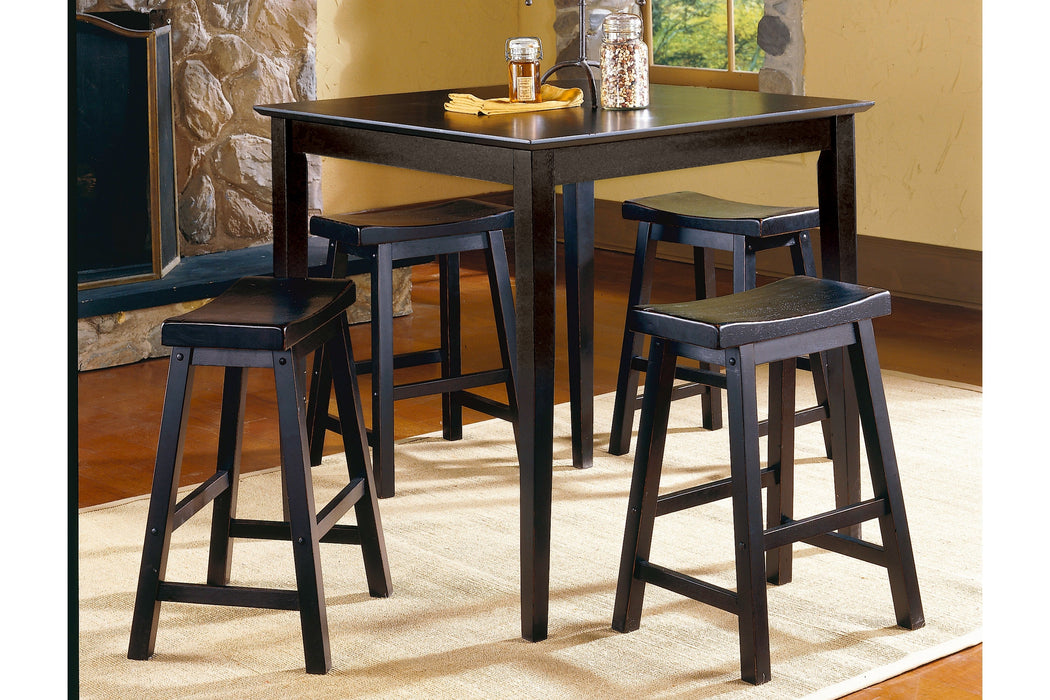 Saddleback Black 5-Piece Counter Height Set