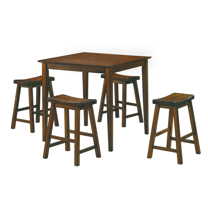 Saddleback Warm Cherry 5-Piece Counter Height Set