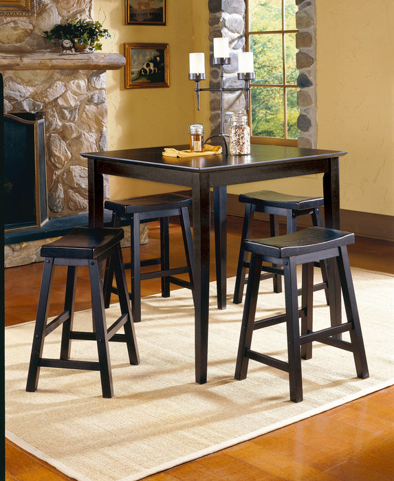 Saddleback Black Counter Height Stool, Set of 2