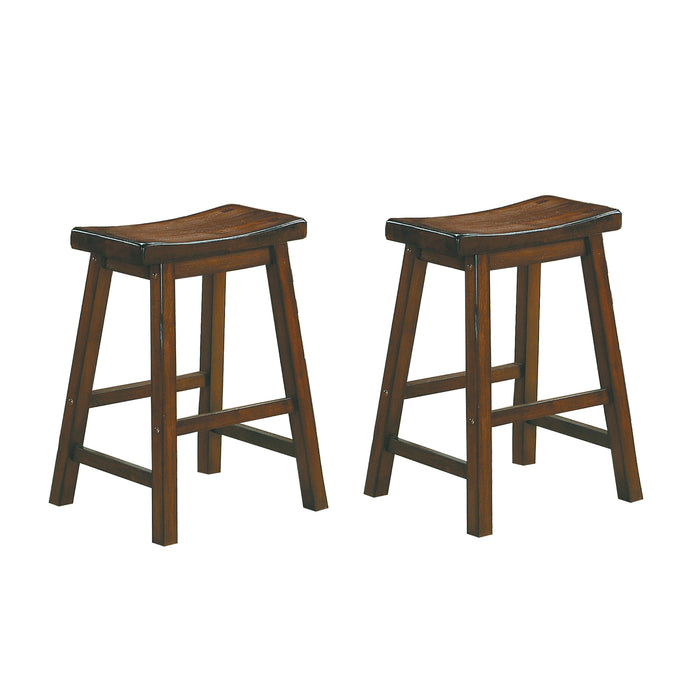 Saddleback Warm Cherry Counter Height Stool, Set of 2