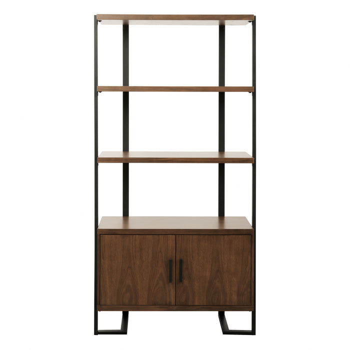 Sedley Walnut/Rustic Black Bookcase