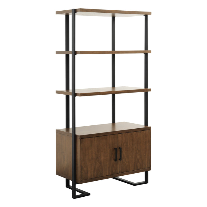 Sedley Walnut/Rustic Black Bookcase