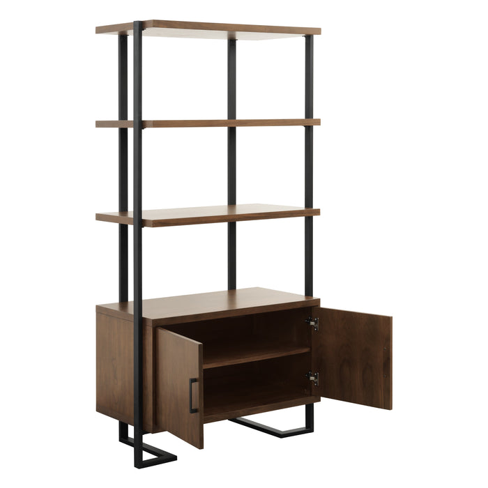 Sedley Walnut/Rustic Black Bookcase