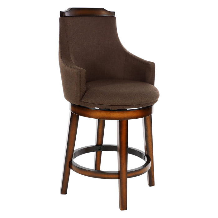 Bayshore Chocolate Swivel Counter Height Chair, Set of 2