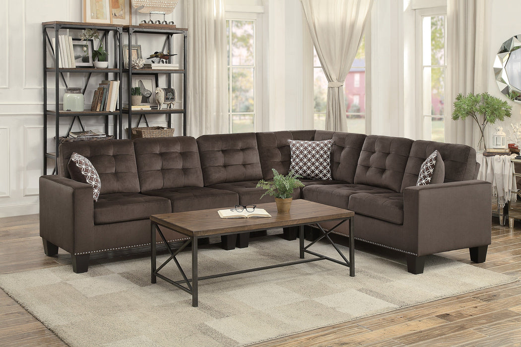 Lantana Chocolate Reversible Sectional