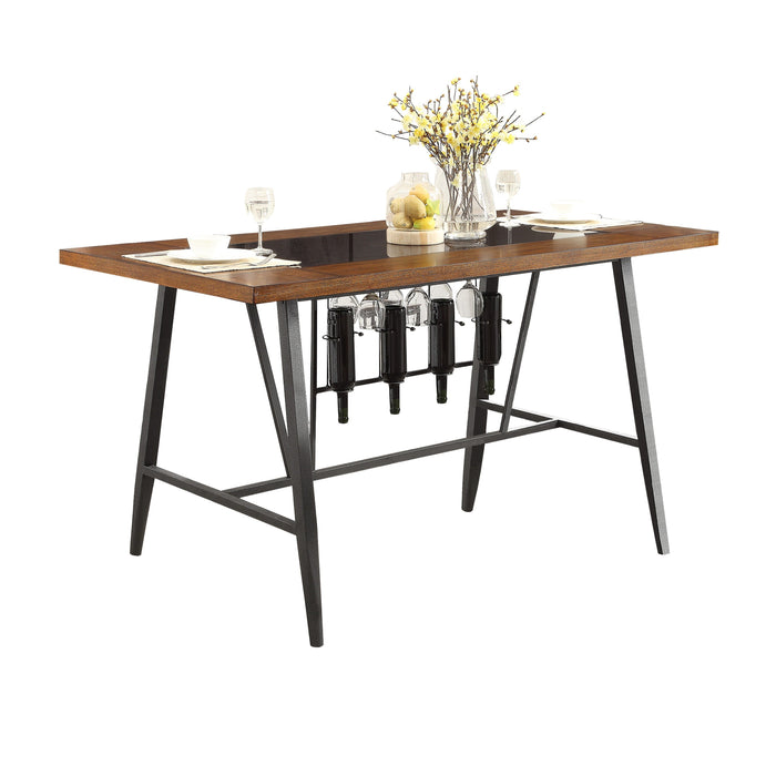 Selbyville Cherry/Gunmetal Counter Height Set