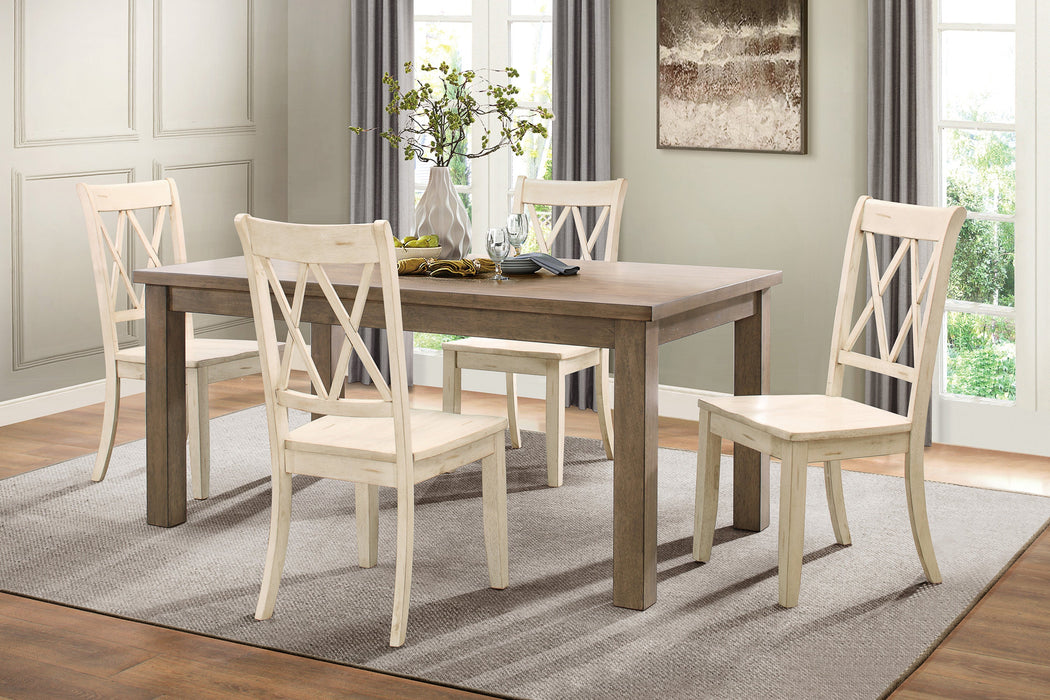 Janina Natural/White Dining Set