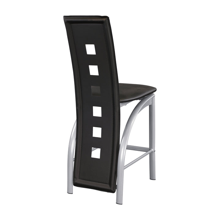 Sona Black/Silver Counter Chair, Set of 2