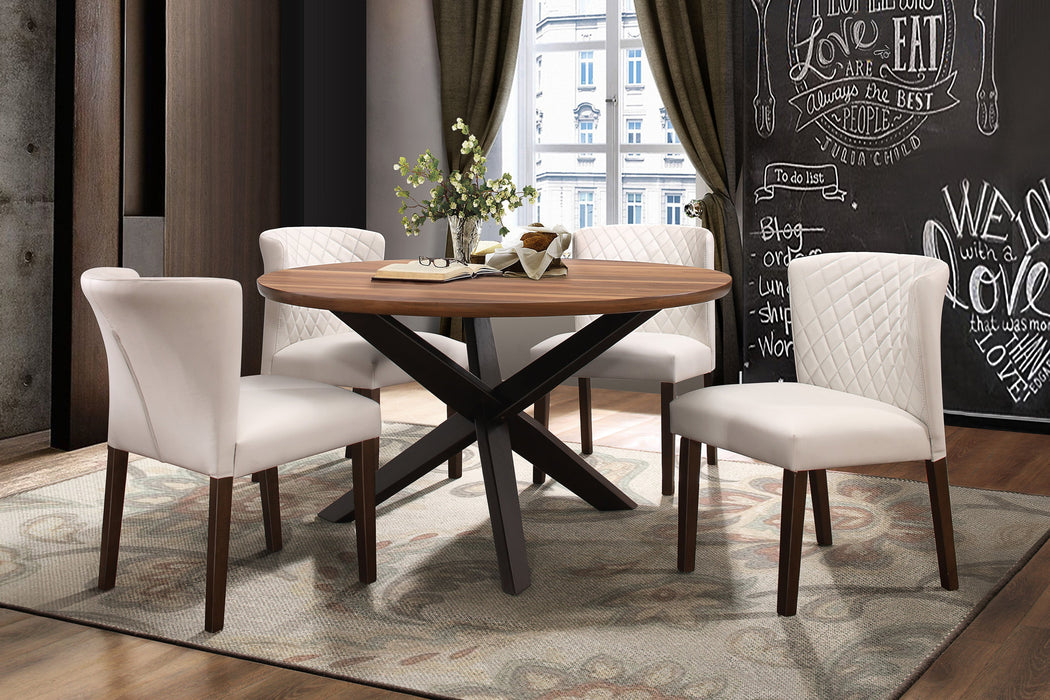 Nelina Walnut/Espresso Round Dining Table