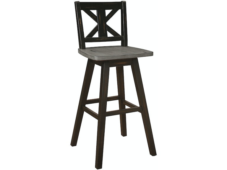 Amsonia Black Swivel Pub Counter Height Chairs, Set of 2