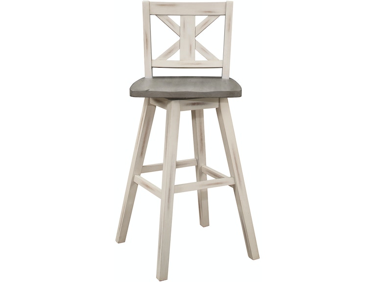 Amsonia White Swivel Pub Counter Height Chairs, Set of 2