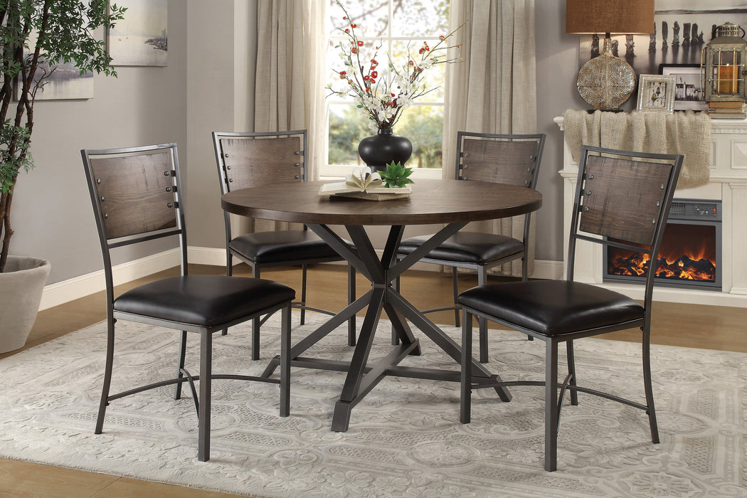 Fideo Brown/Gray Side Chair, Set of 2