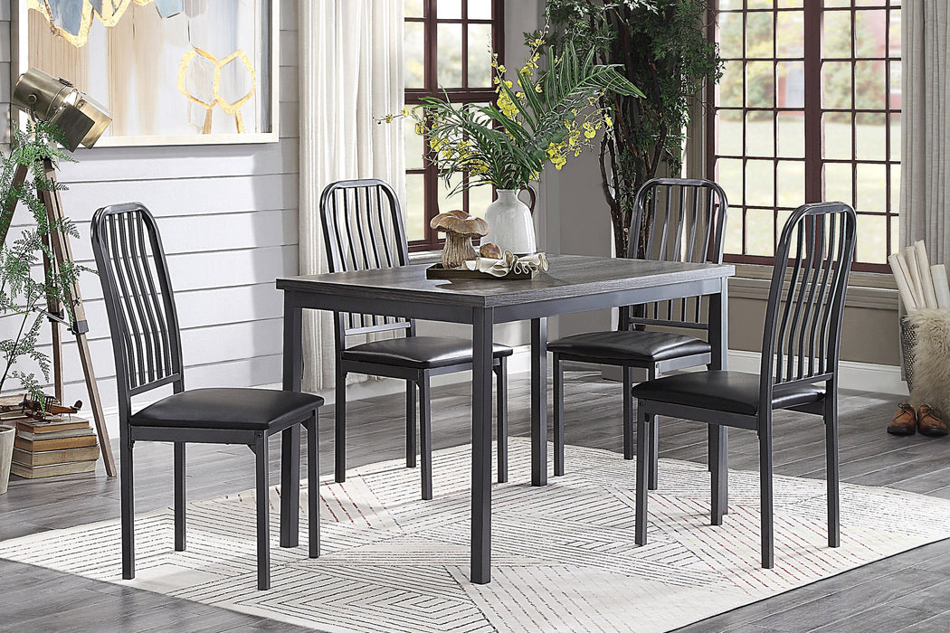 Tripp Gray Metal Dining Set