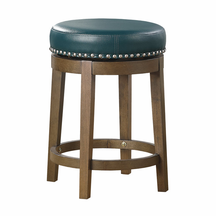 Westby Green/Brown Round Swivel Counter Height Stool, Set of 2