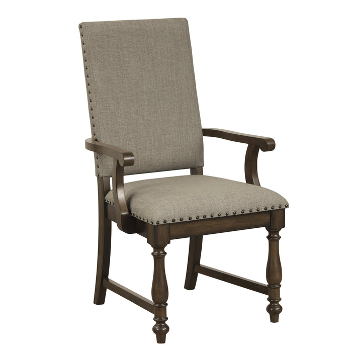 Stonington Brown Arm Chair, Set of 2