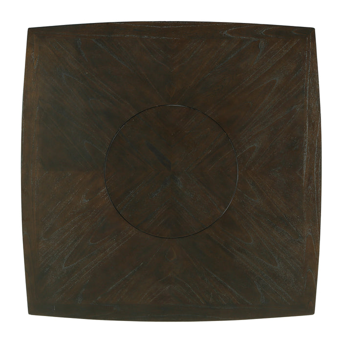 Balin Dark Brown Counter Height Table with Lazy Susan