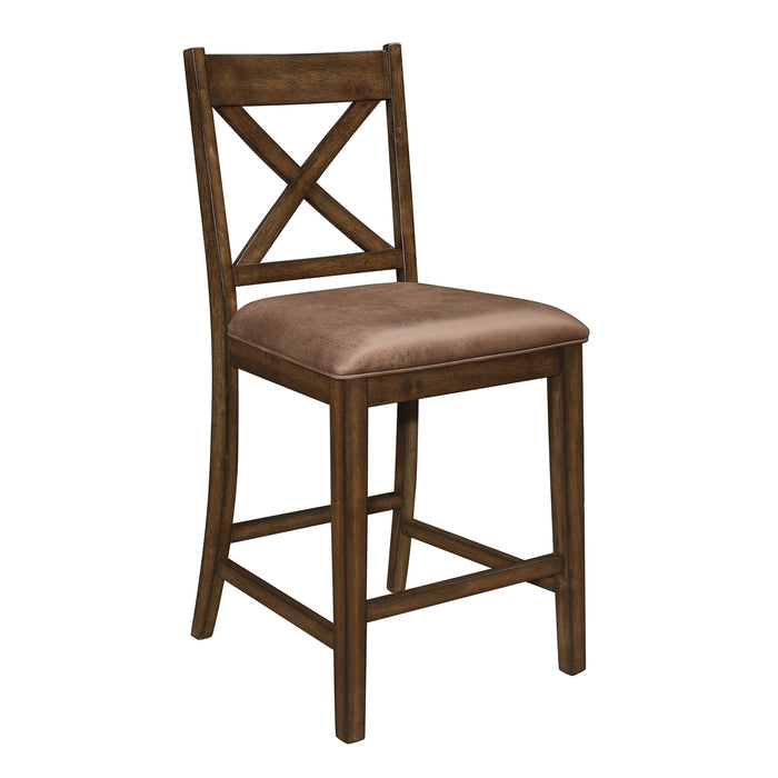 Levittown Brown Counter Height Chair, Set of 2