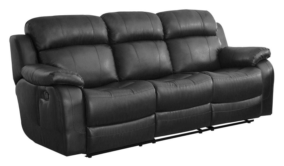 Marille Black Bonded Leather Reclining Living Room Set