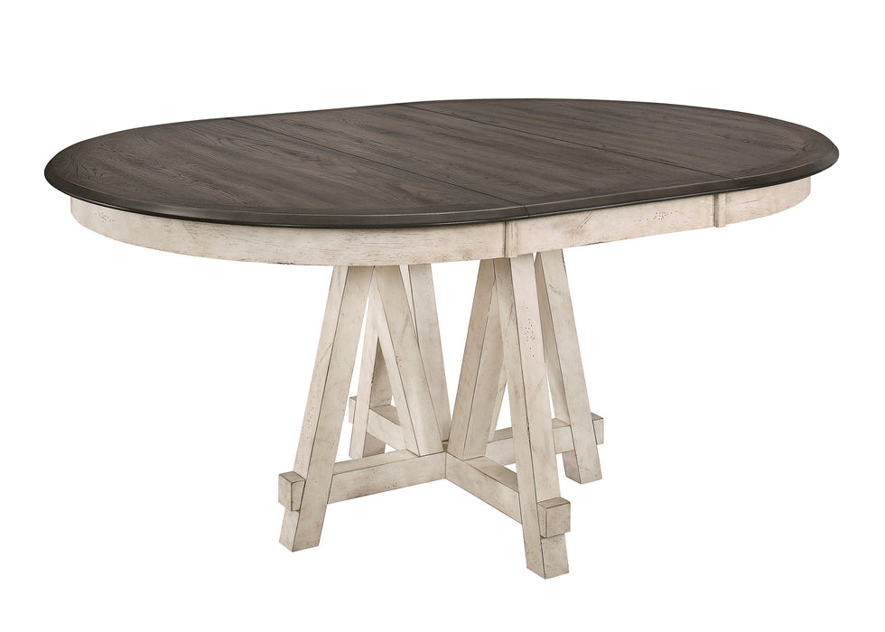 Clover White/Gray Round/Oval Extendable Dining Table