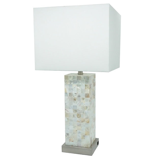 Crown White and Gray Table Lamp