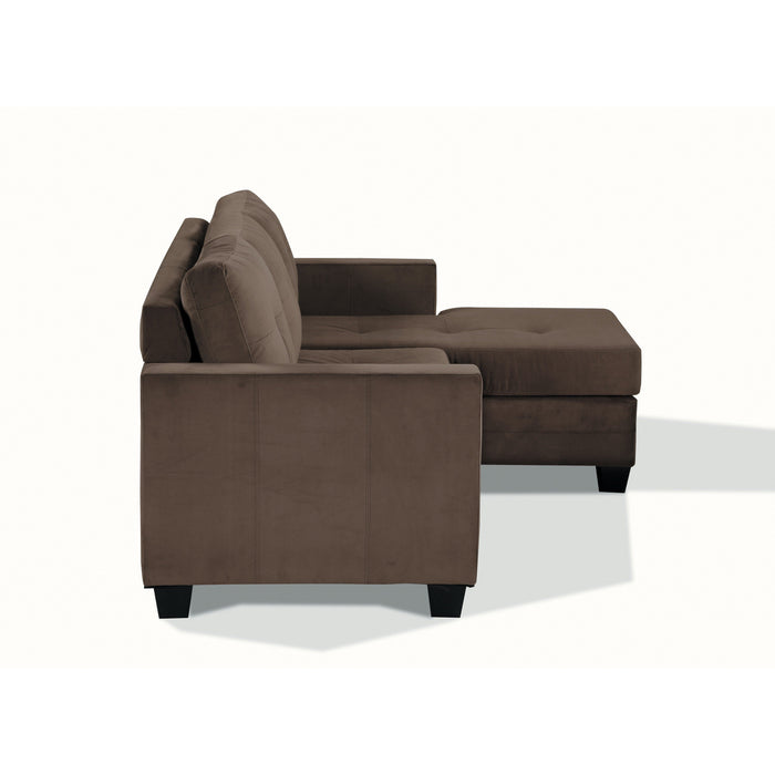 Phelps Chocolate Reversible Sofa Chaise