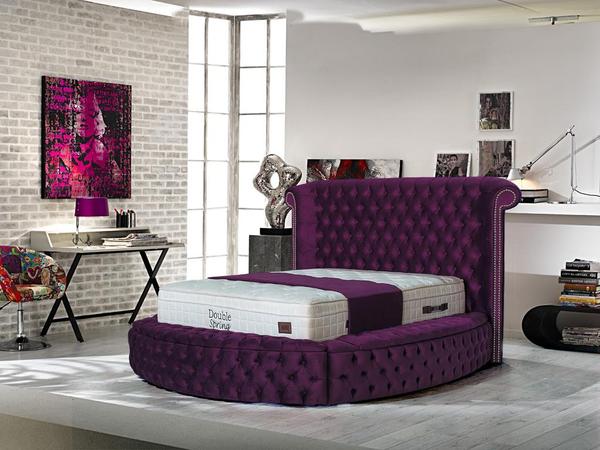 Viss Velvet Purple Maroon Queen Storage Platform Bed