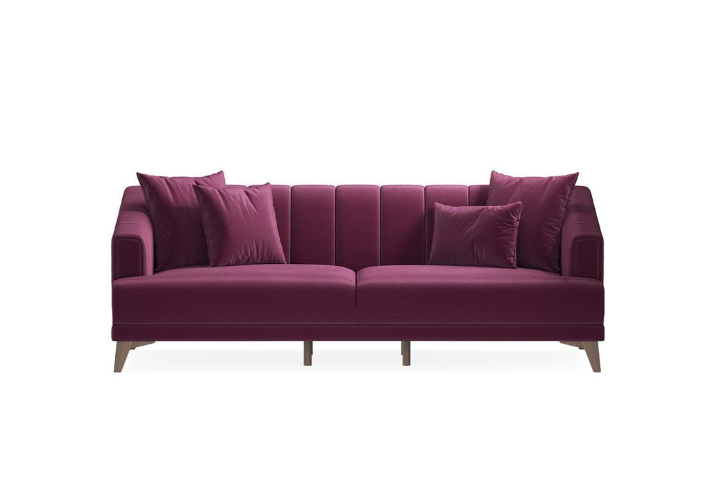 Burgundy Colt Feather Sona 3-Seater Sofa Bed